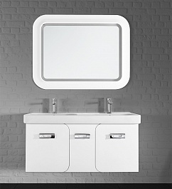 Водолей Мебель для ванной "Астрид 120" белая, с одним ящиком – фотография-6